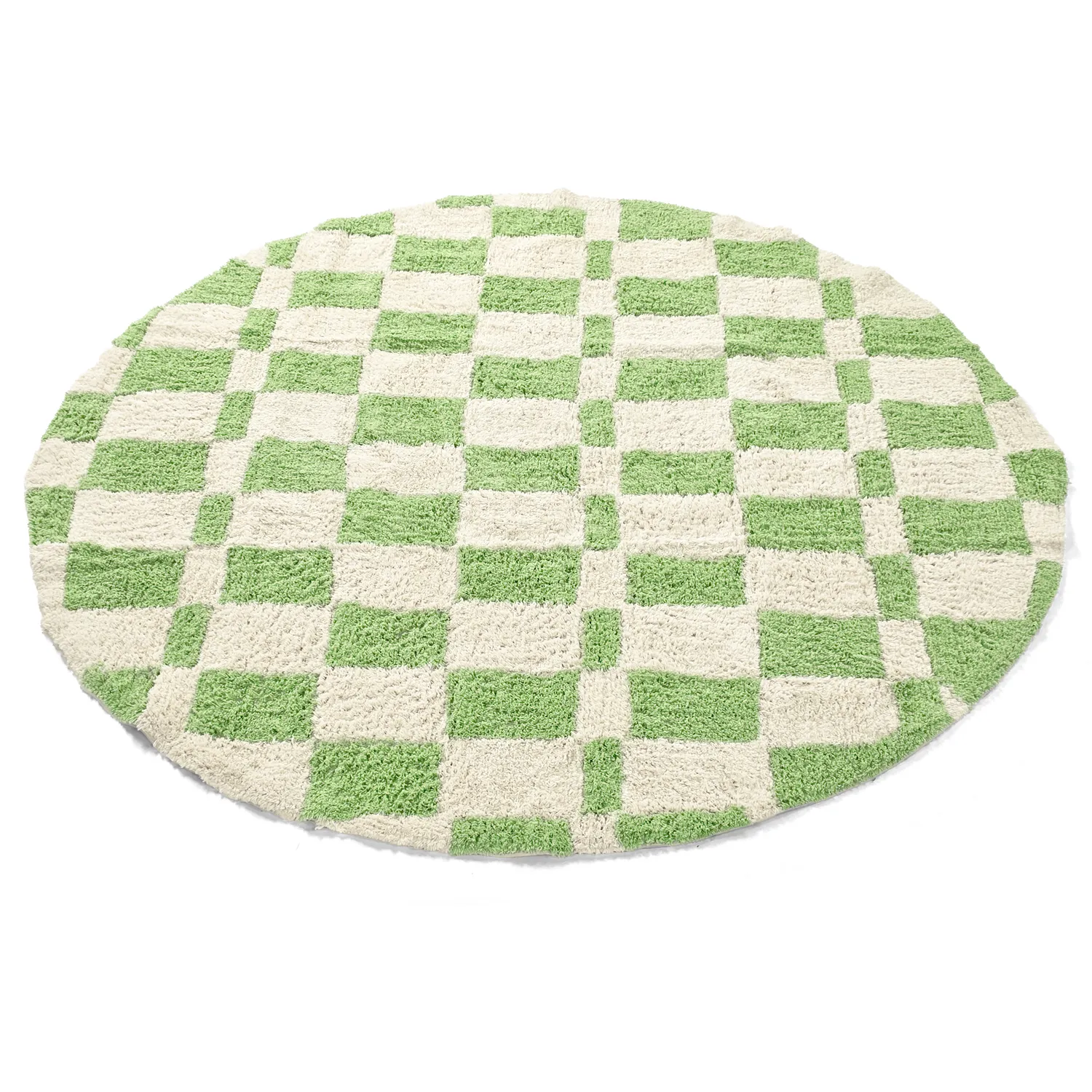 Round rug - Maranello Natural Cotton Shaggy (green)
