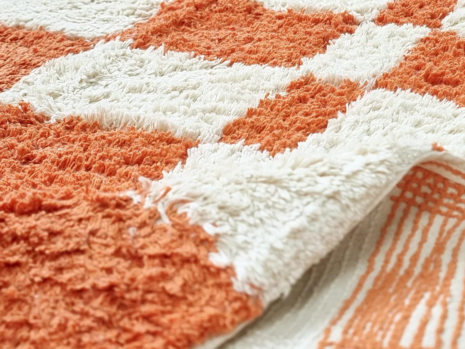 Shaggy rugs - Maranello Natural Cotton Shaggy (orange)