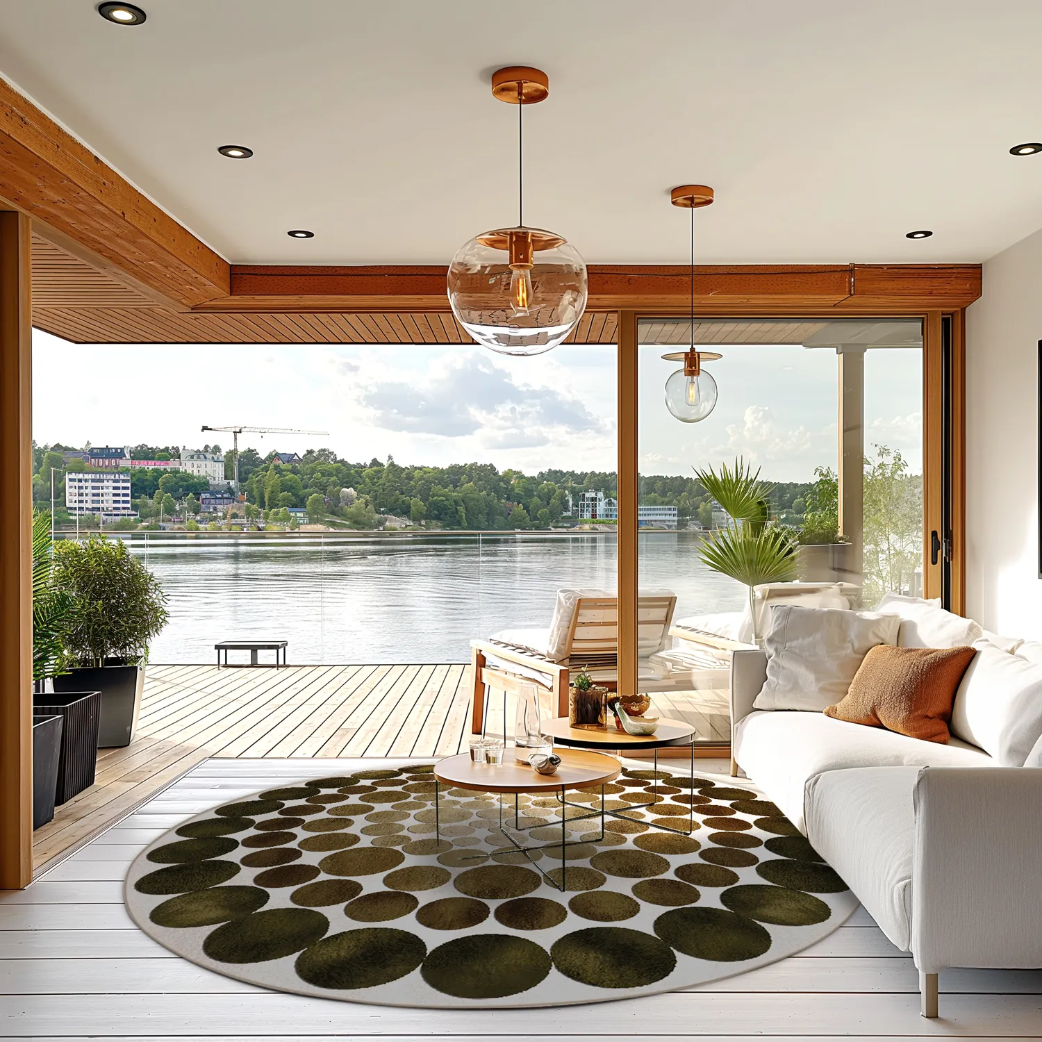 Round rug - Marineo (brown/green)