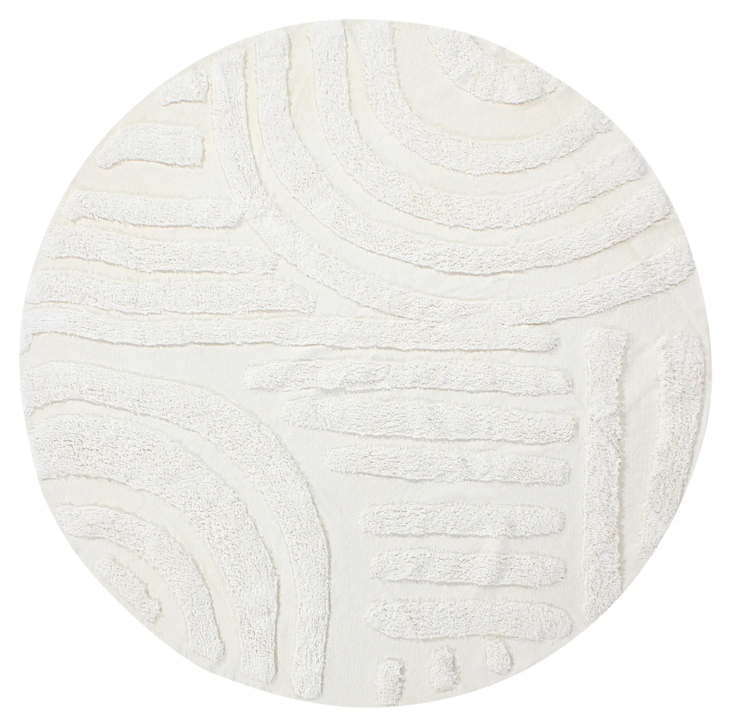 Round rug - Mavis Natural Cotton Shaggy (offwhite)