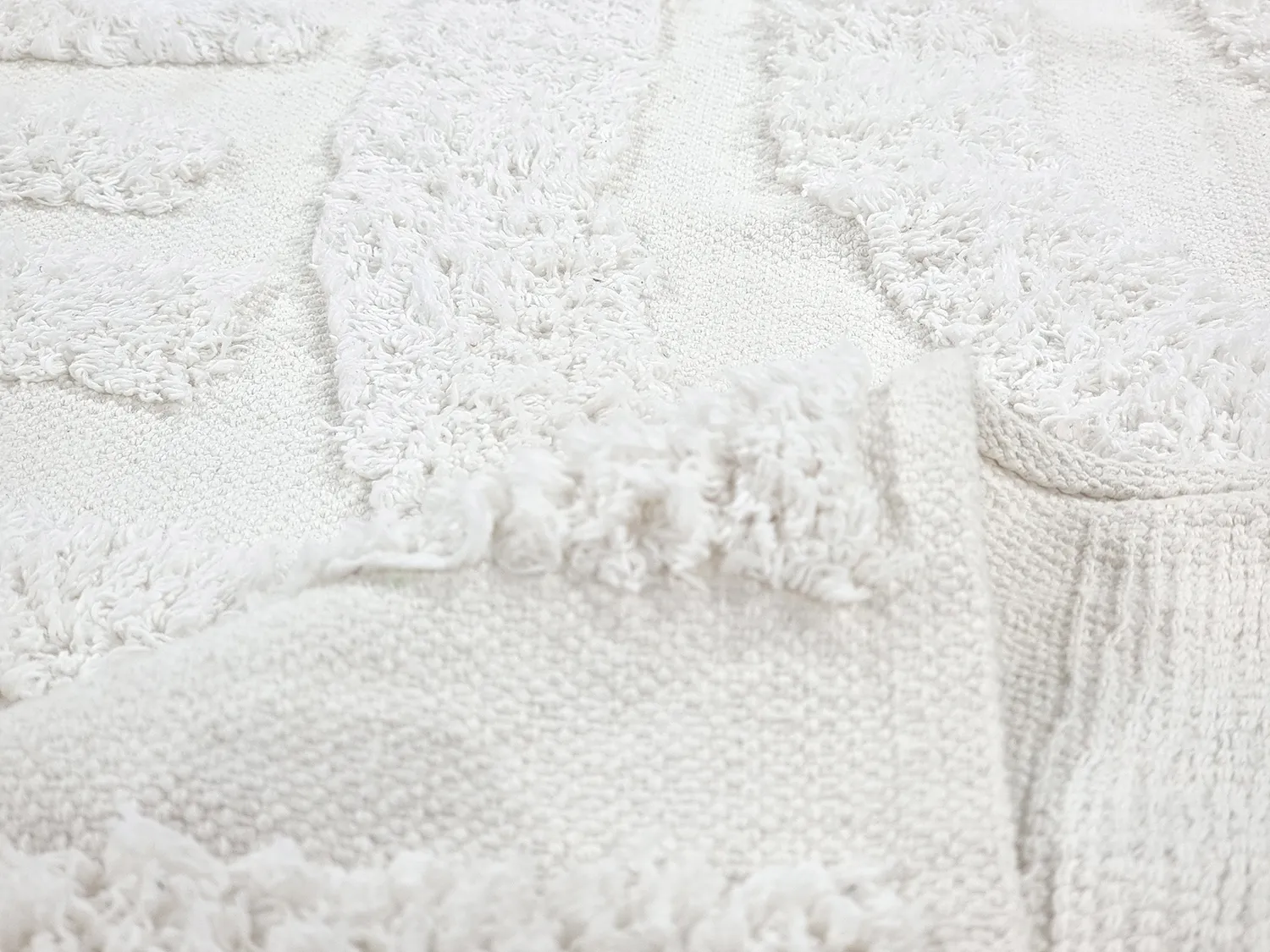 Round rug - Mavis Natural Cotton Shaggy (offwhite)