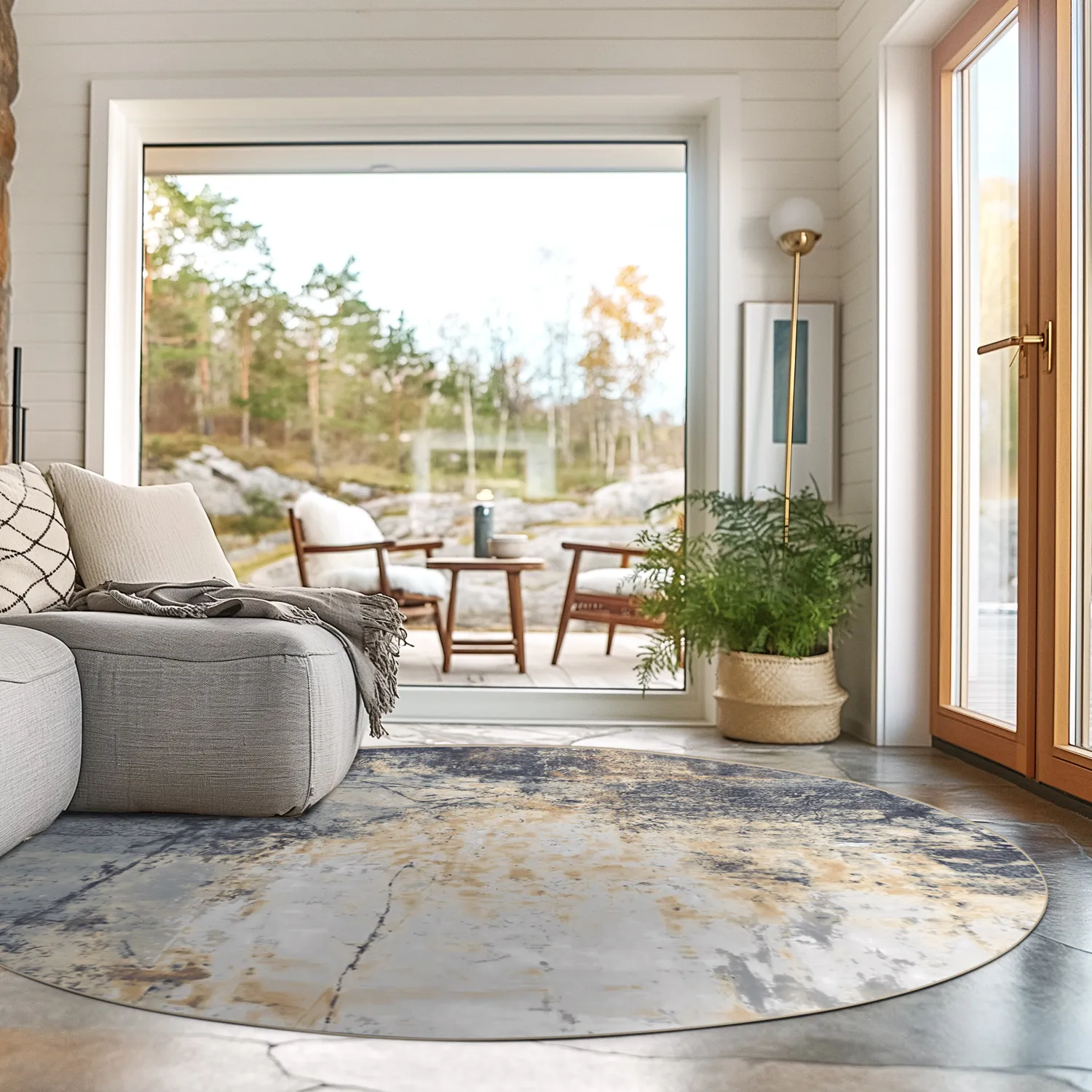 Round rug - Melazzo (grey/multi)