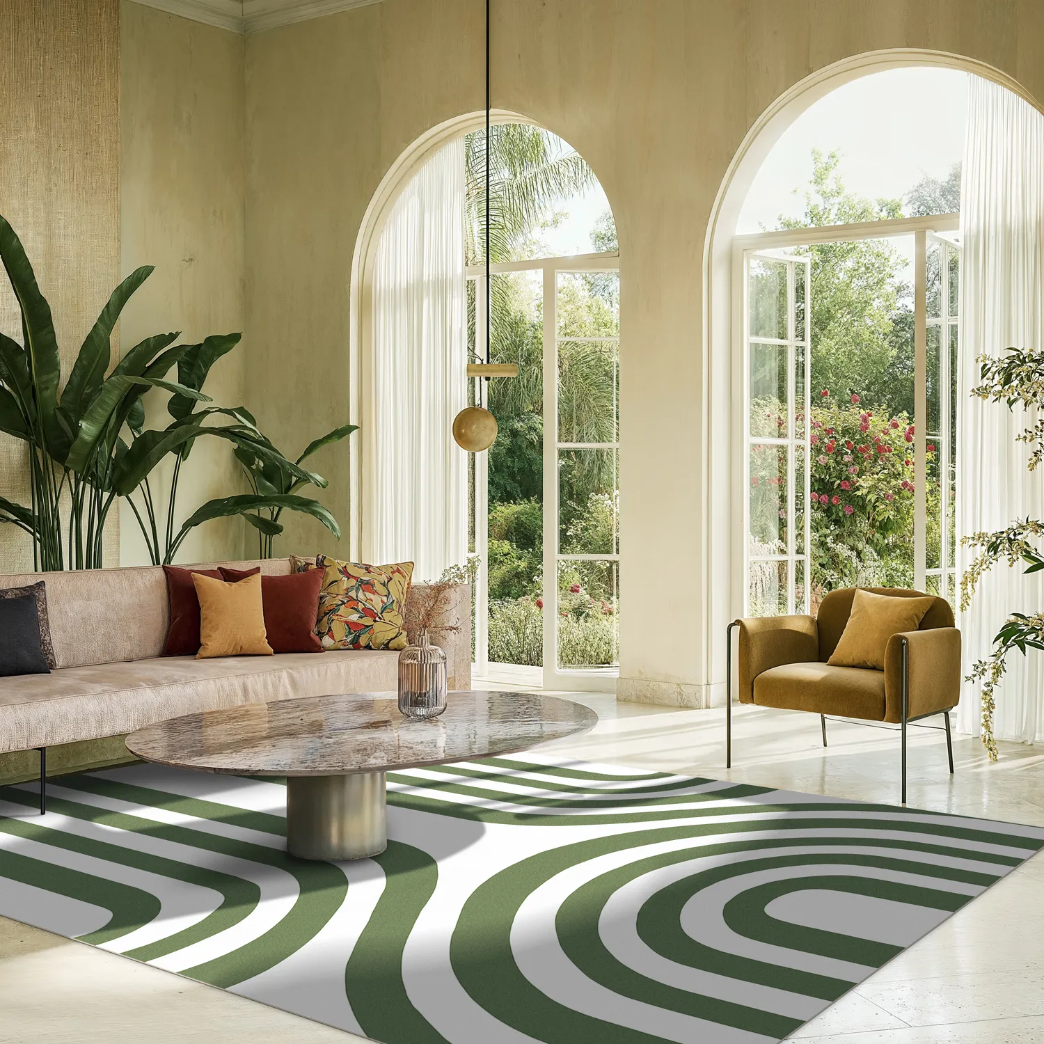 Wilton rug - Obidos (green/white)