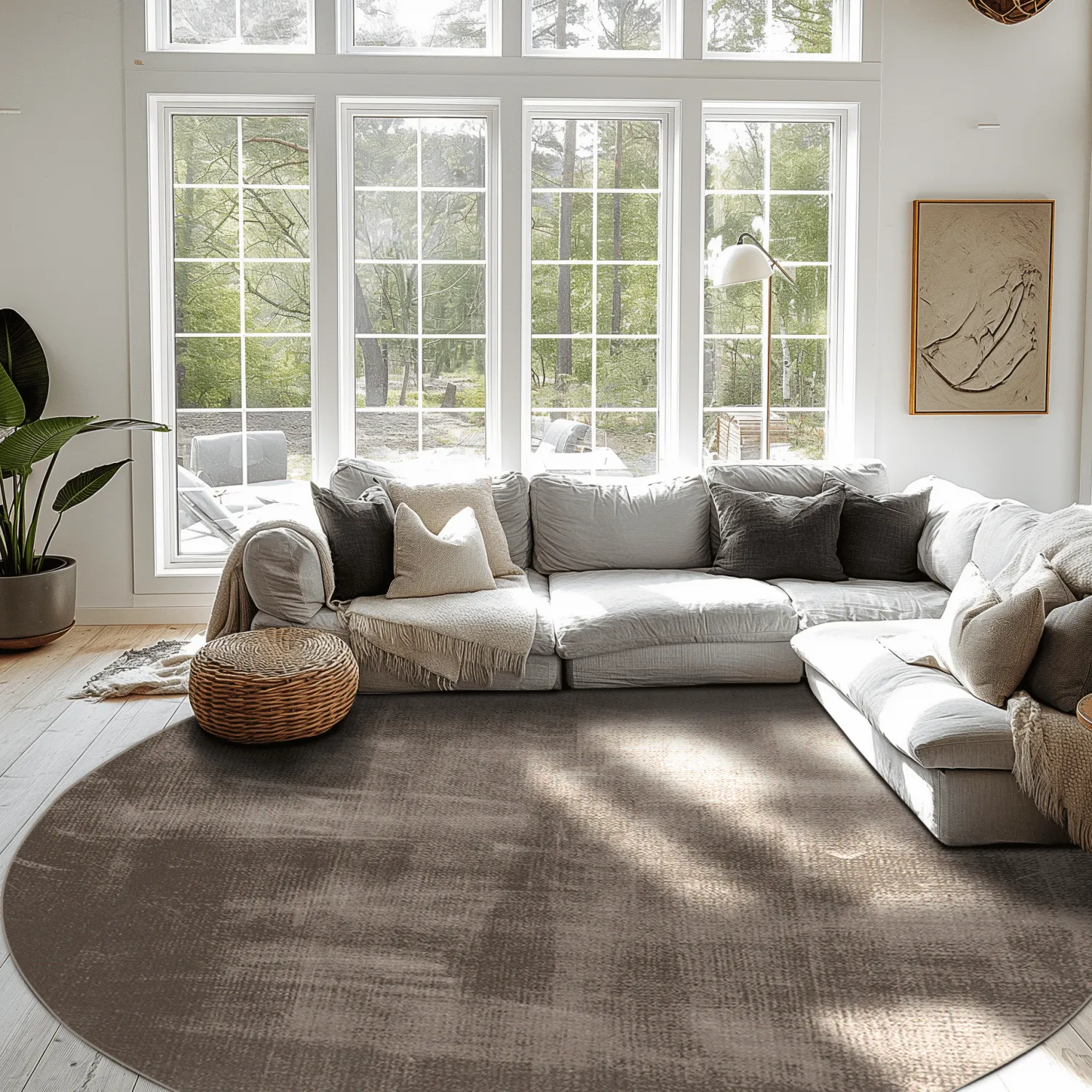 Round rug - Olmedo (grey/beige)