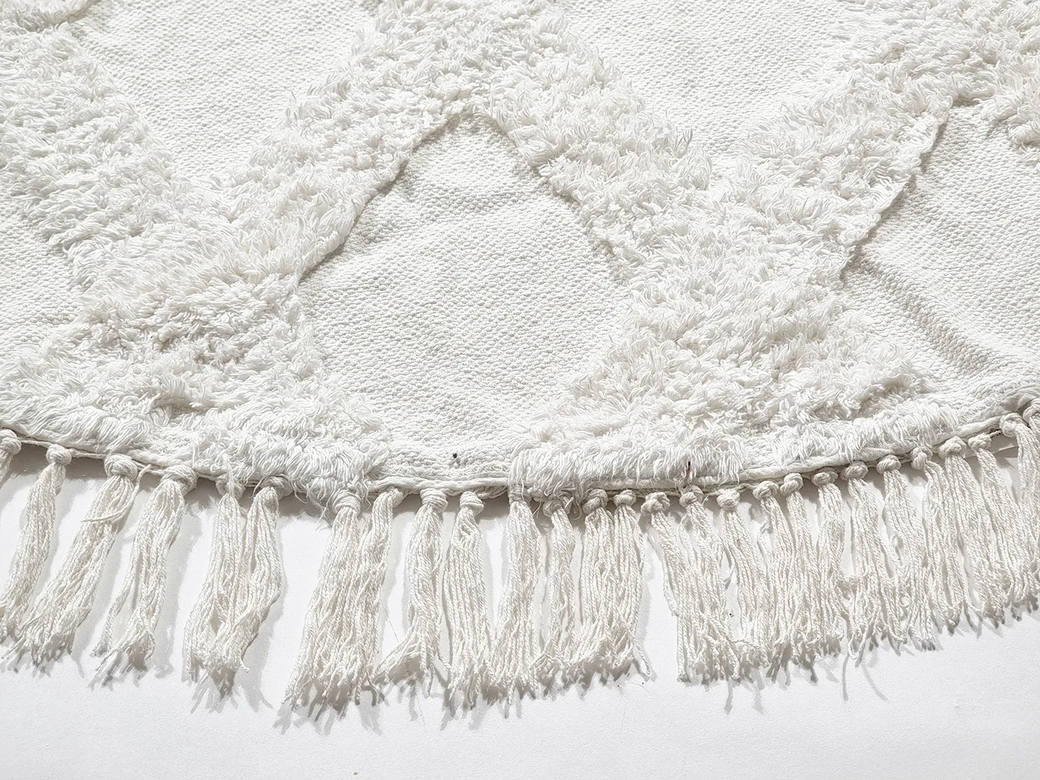 Round rug - Pamplona Natural Cotton Shaggy (offwhite)