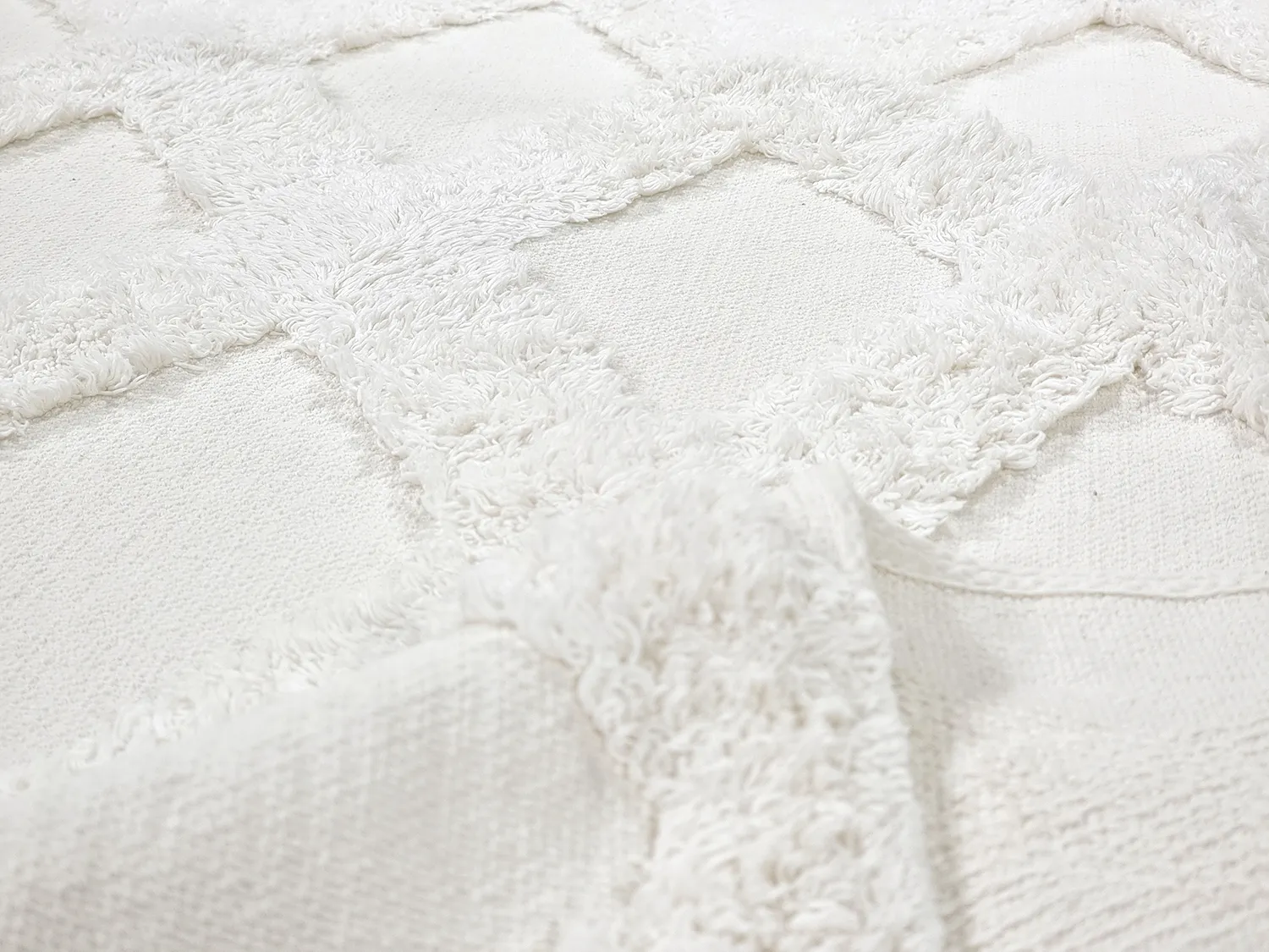 Round rug - Pamplona Natural Cotton Shaggy (offwhite)