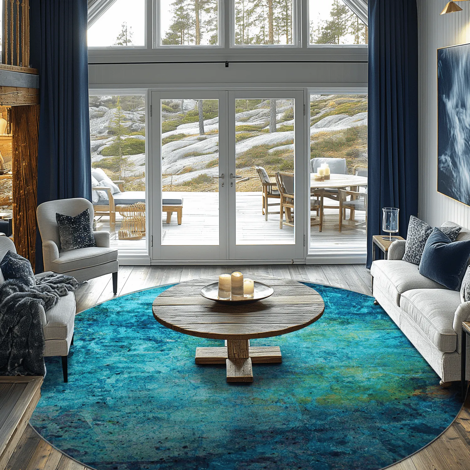 Round rug - Pardos (blue)