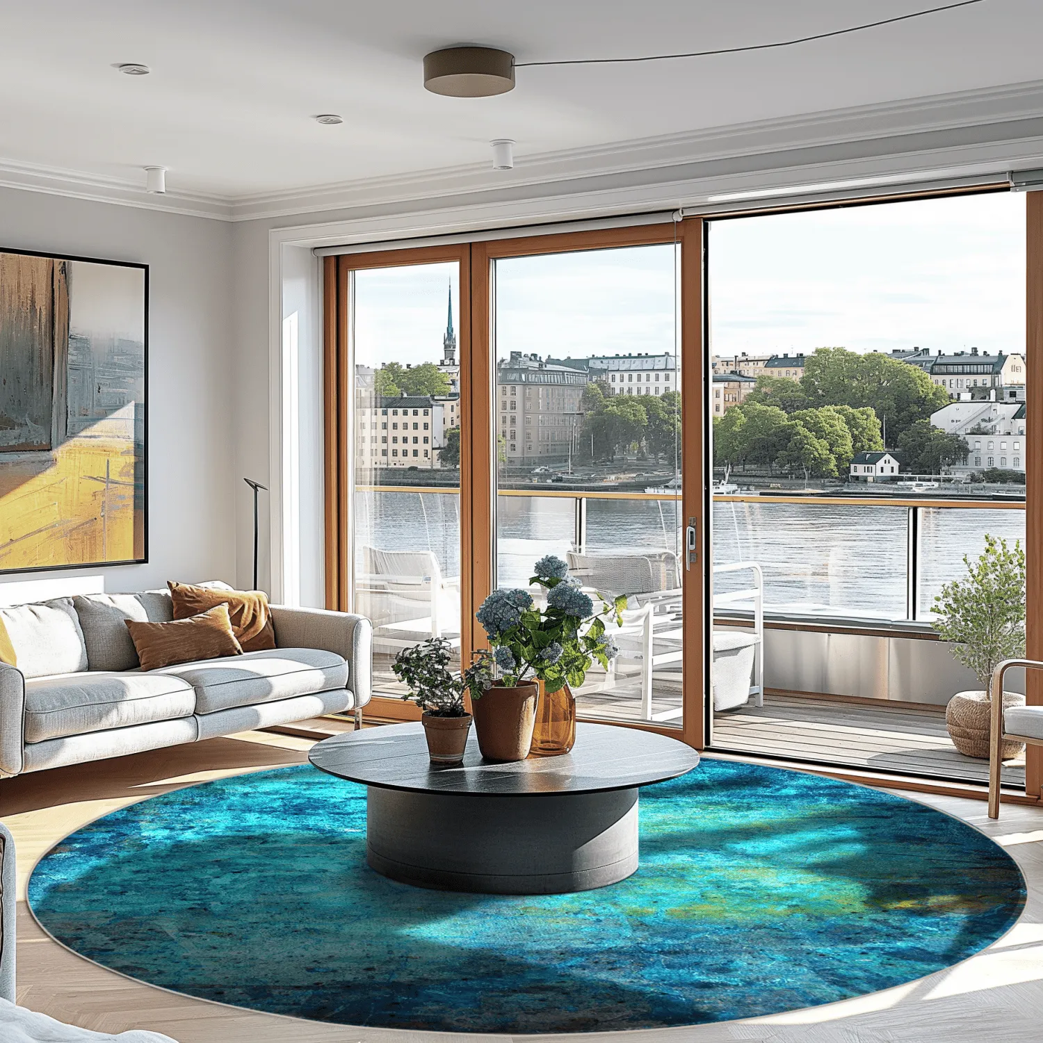 Round rug - Pardos (blue)