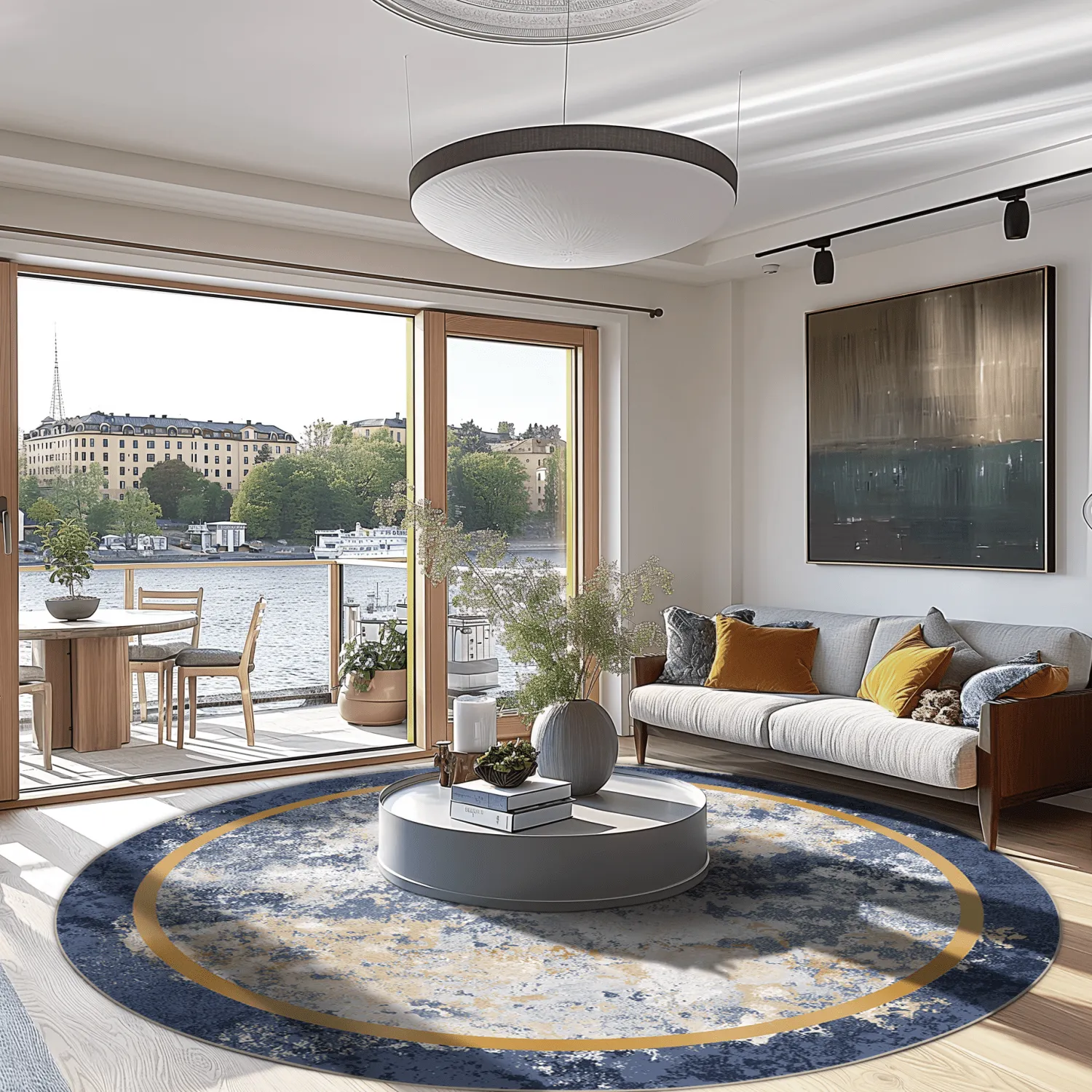 Round rug - Peri (blue/multi)