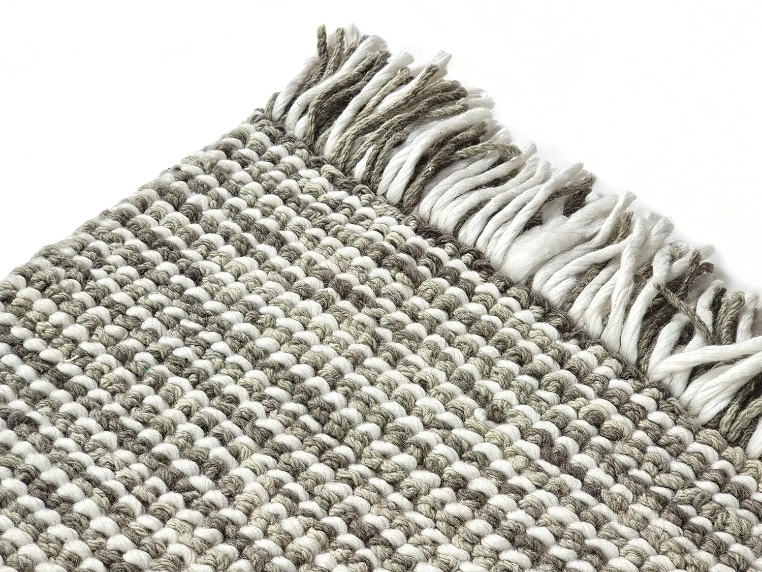 Wool rug - Plockton (grey/white/green)