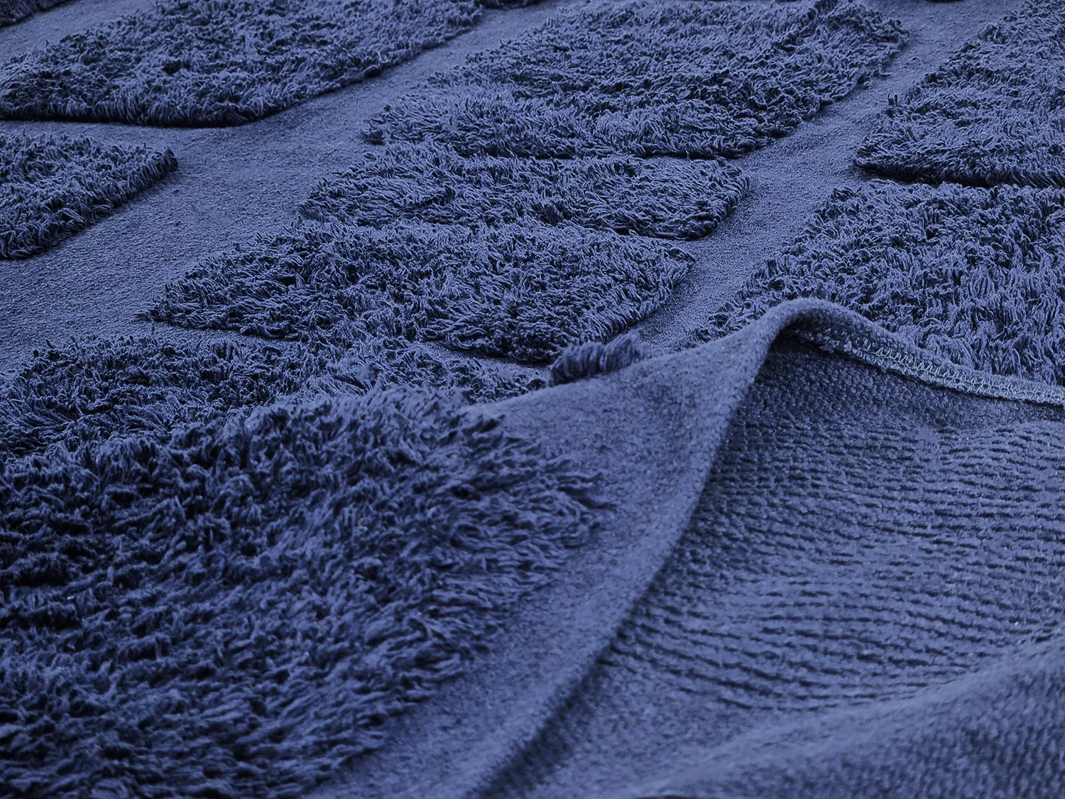 Shaggy rugs - Salem Natural Cotton Shaggy (dark blue)