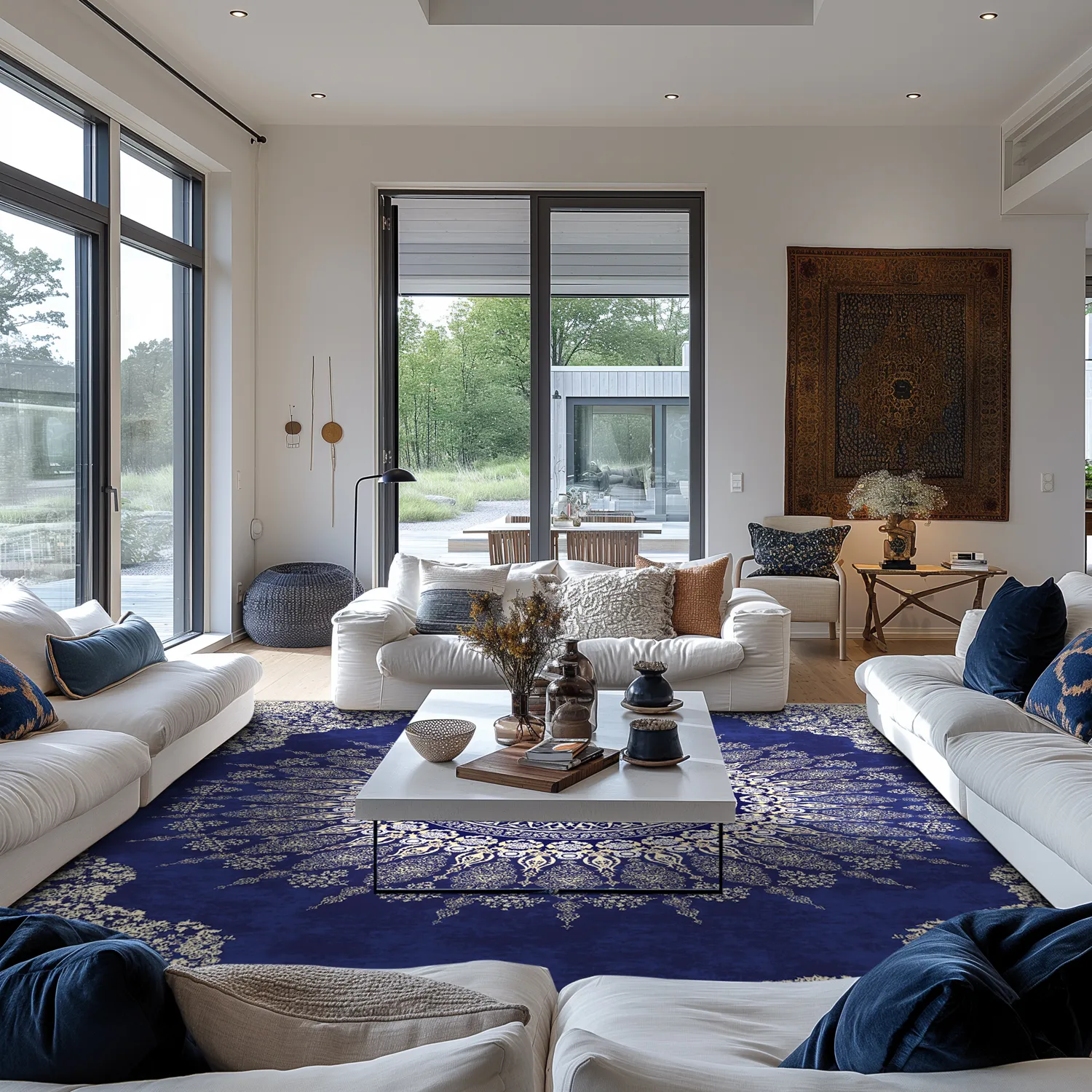 Wilton rug - Sandrigo (blue/beige)