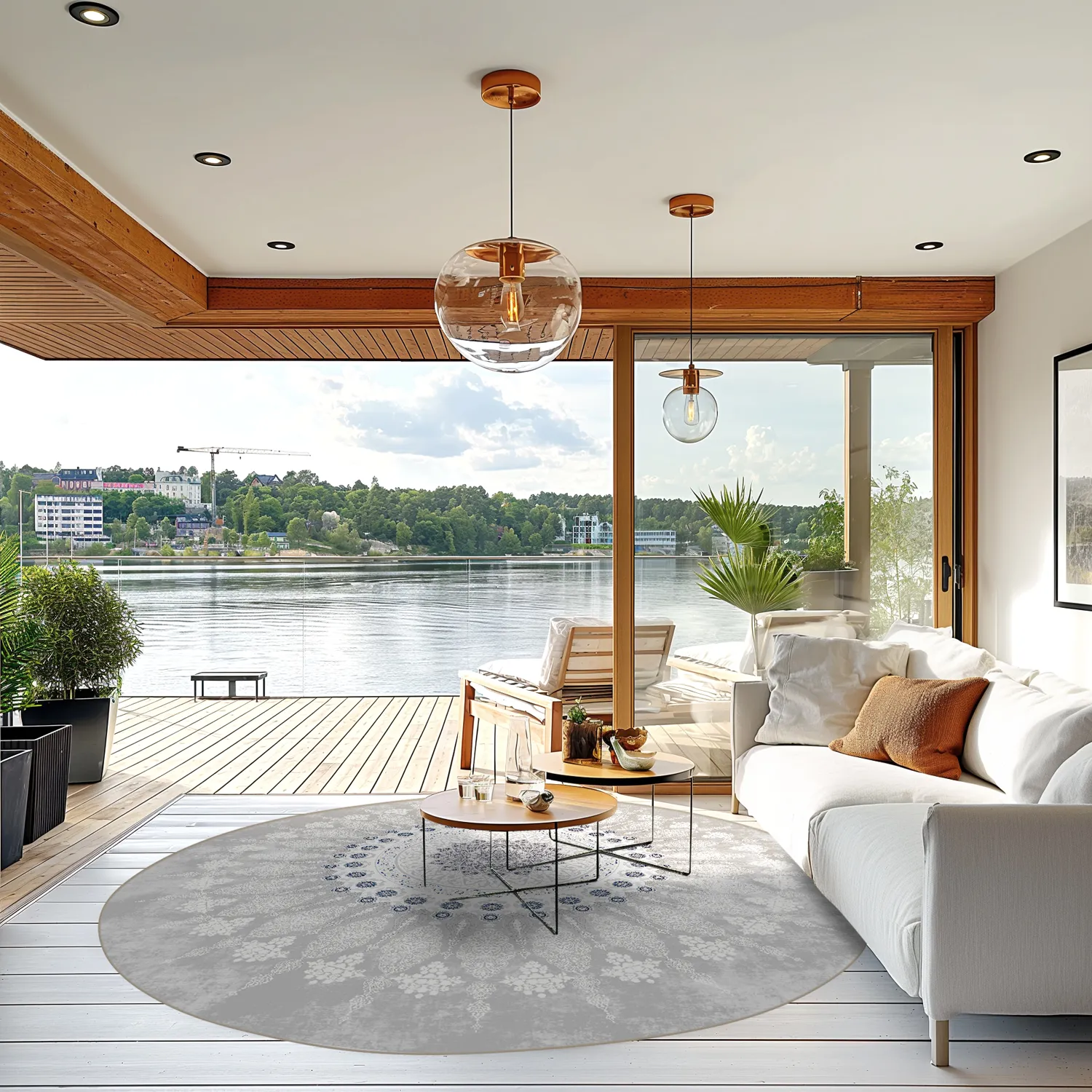 Round rug - Sandrigo (grey/white)