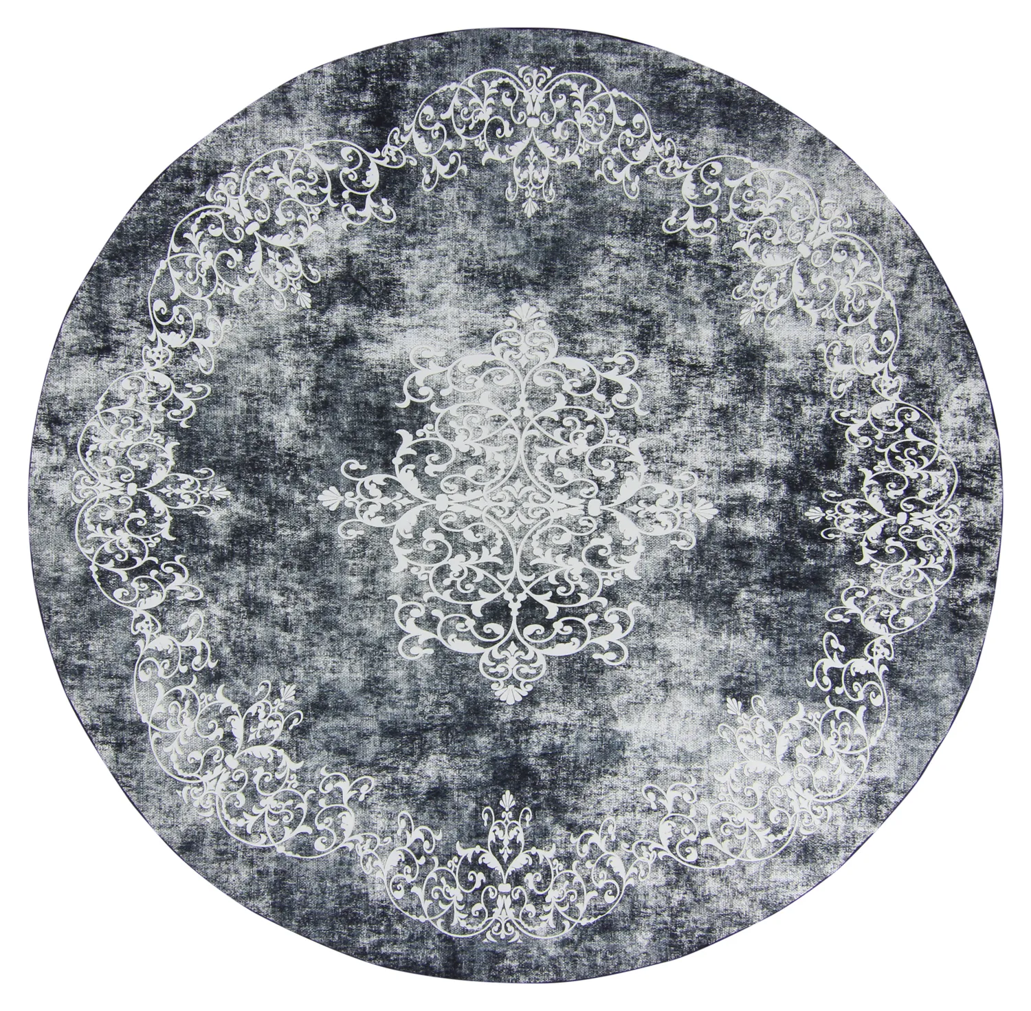 Round rug - Santi (bluish grey/white)