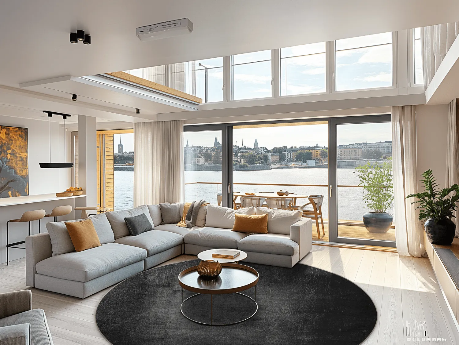 Round rug - Serifos (dark grey)