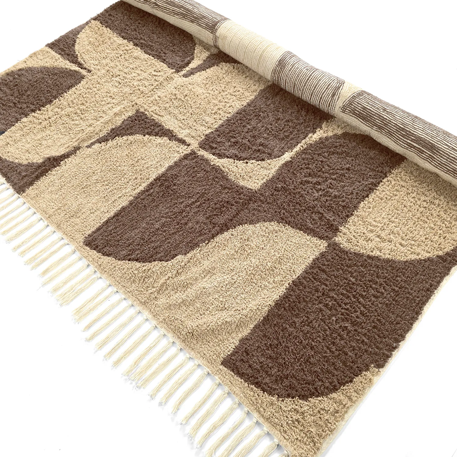 Shaggy rugs - Siberia Natural Cotton Shaggy (beige/brown)