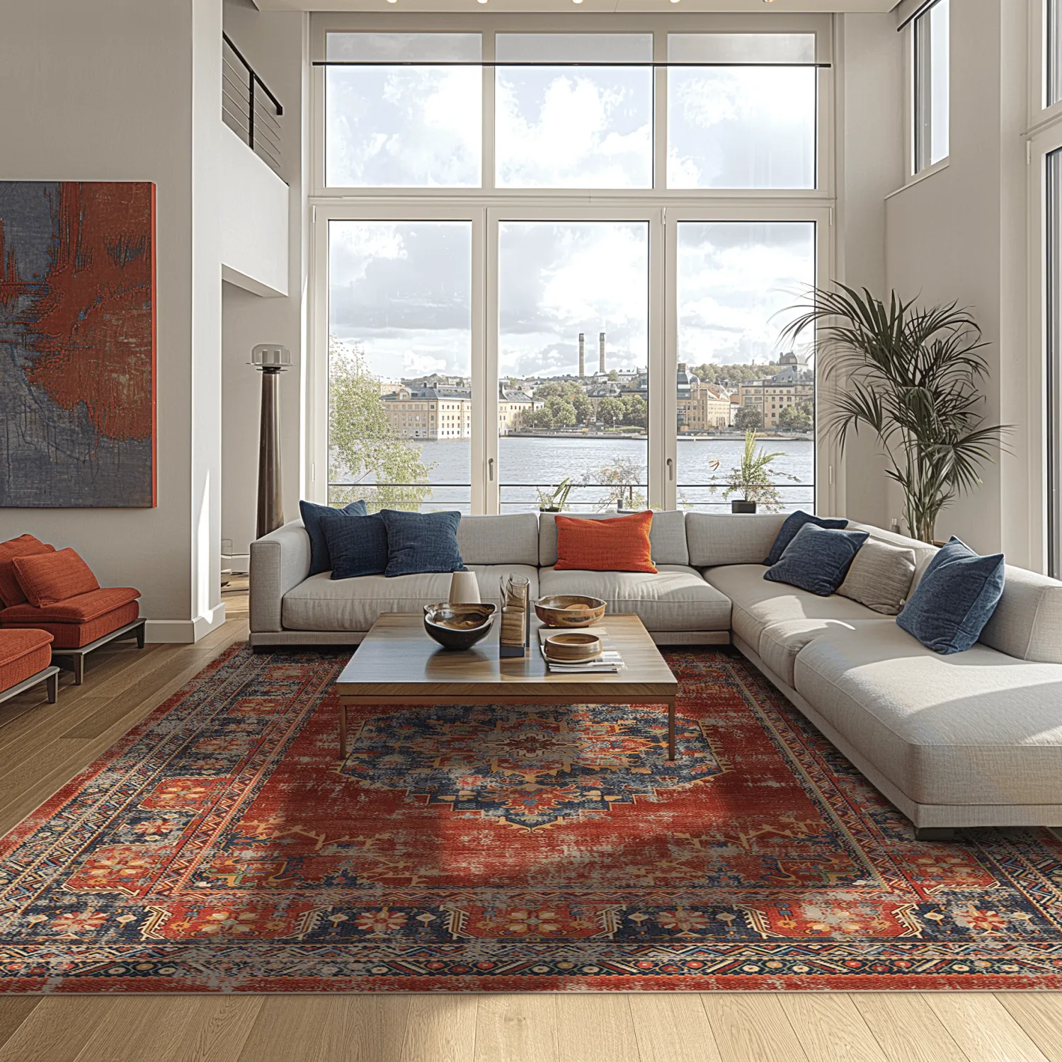 Wilton rug - Soussi (red/multi)