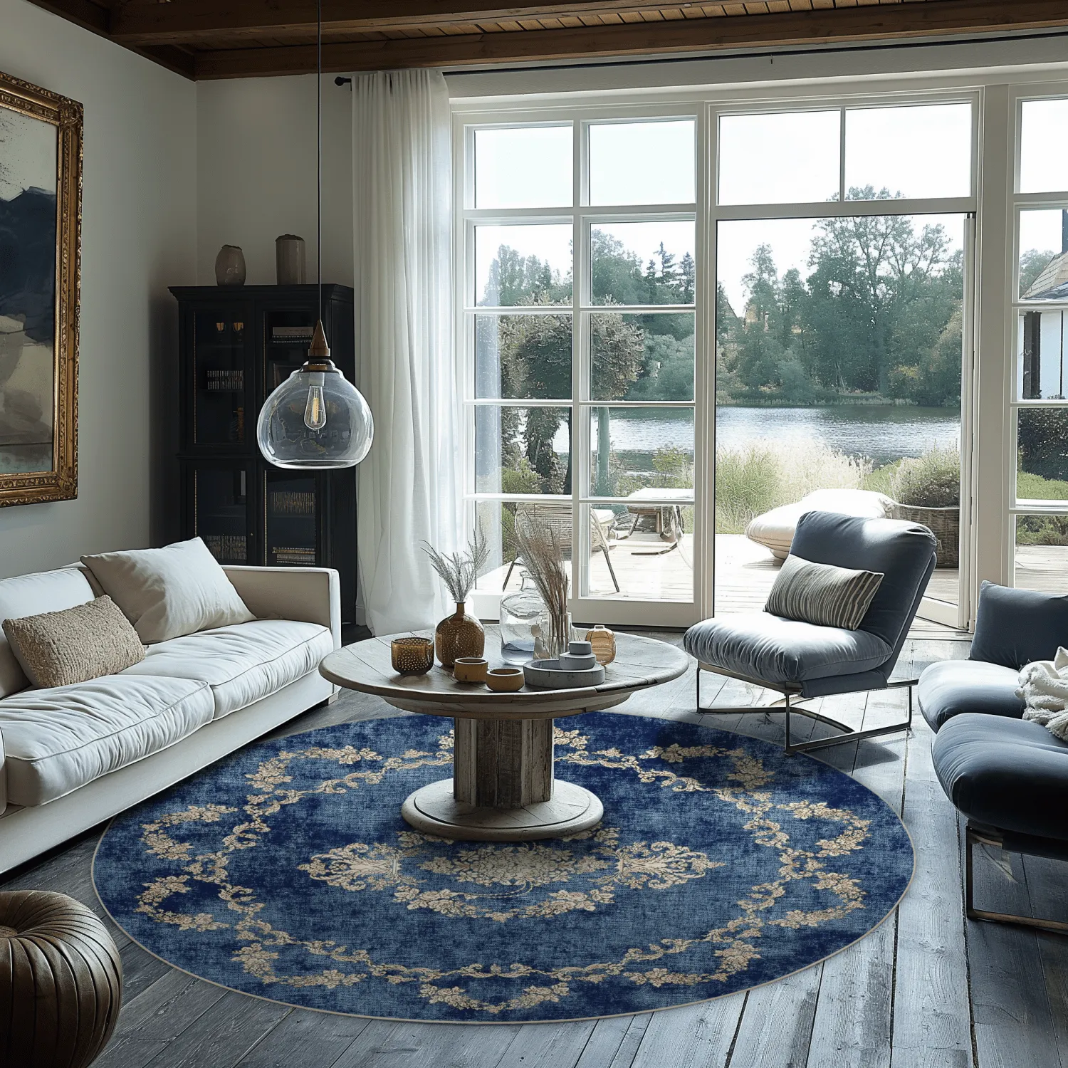 Round rug - Taknis (blue)