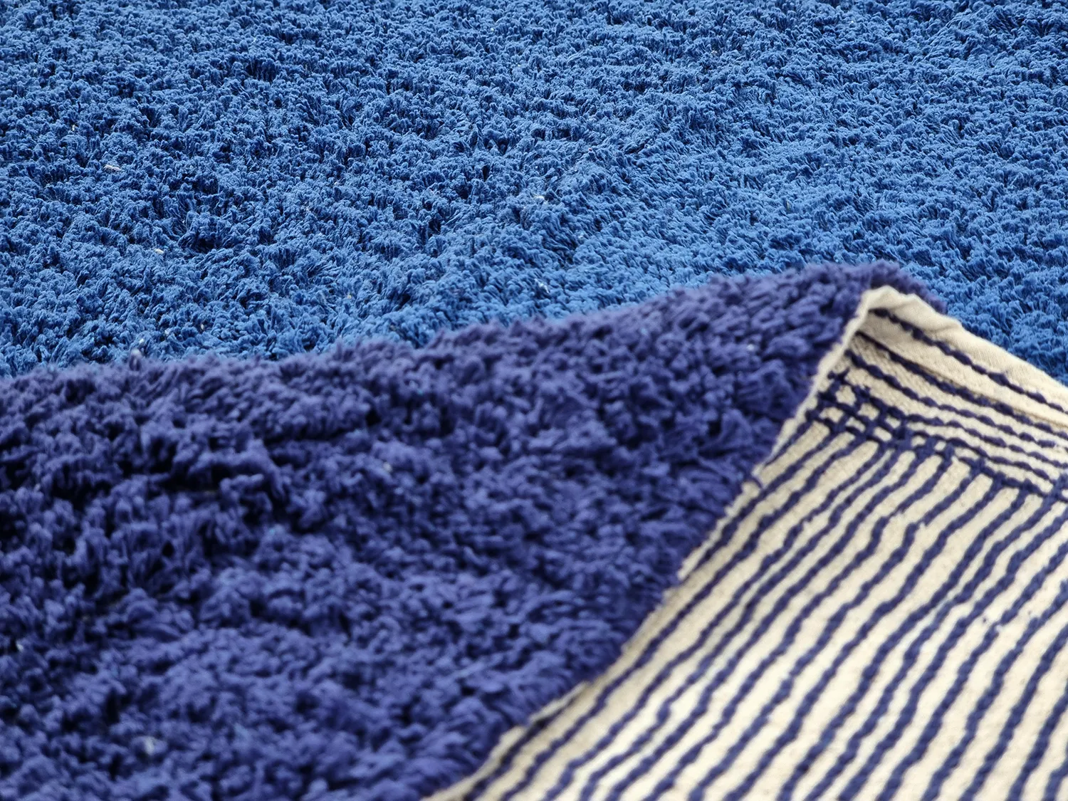 Shaggy rugs - Taro Natural Cotton Shaggy (blue)