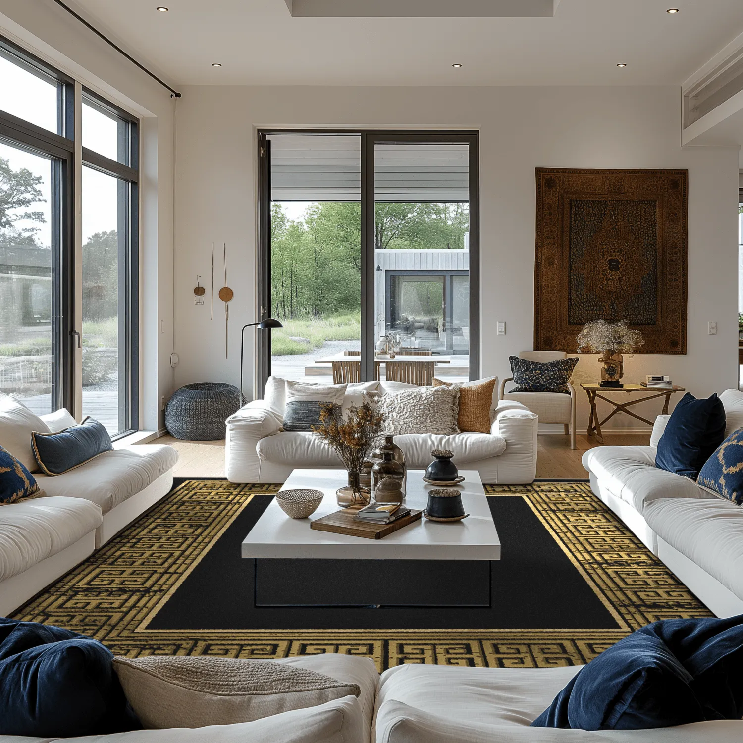 Wilton rug - Tilos (black/gold)