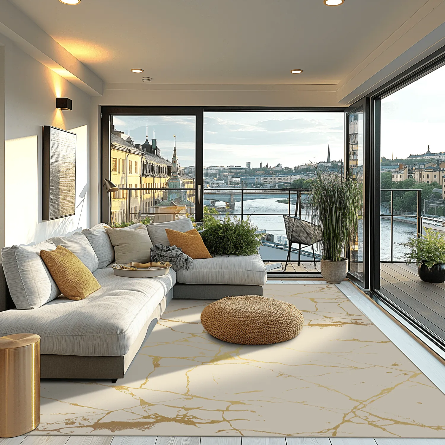 Wilton rug - Vieste (beige/gold)