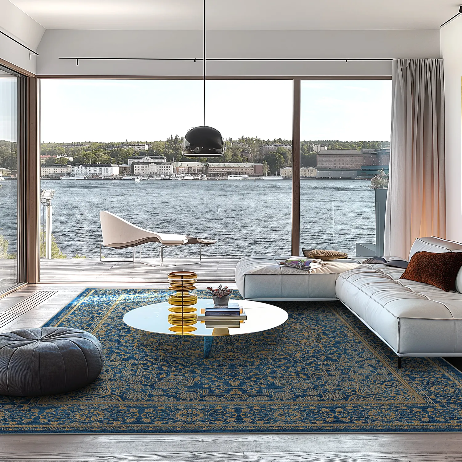 Wilton rug - Vinadio (blue/gold)