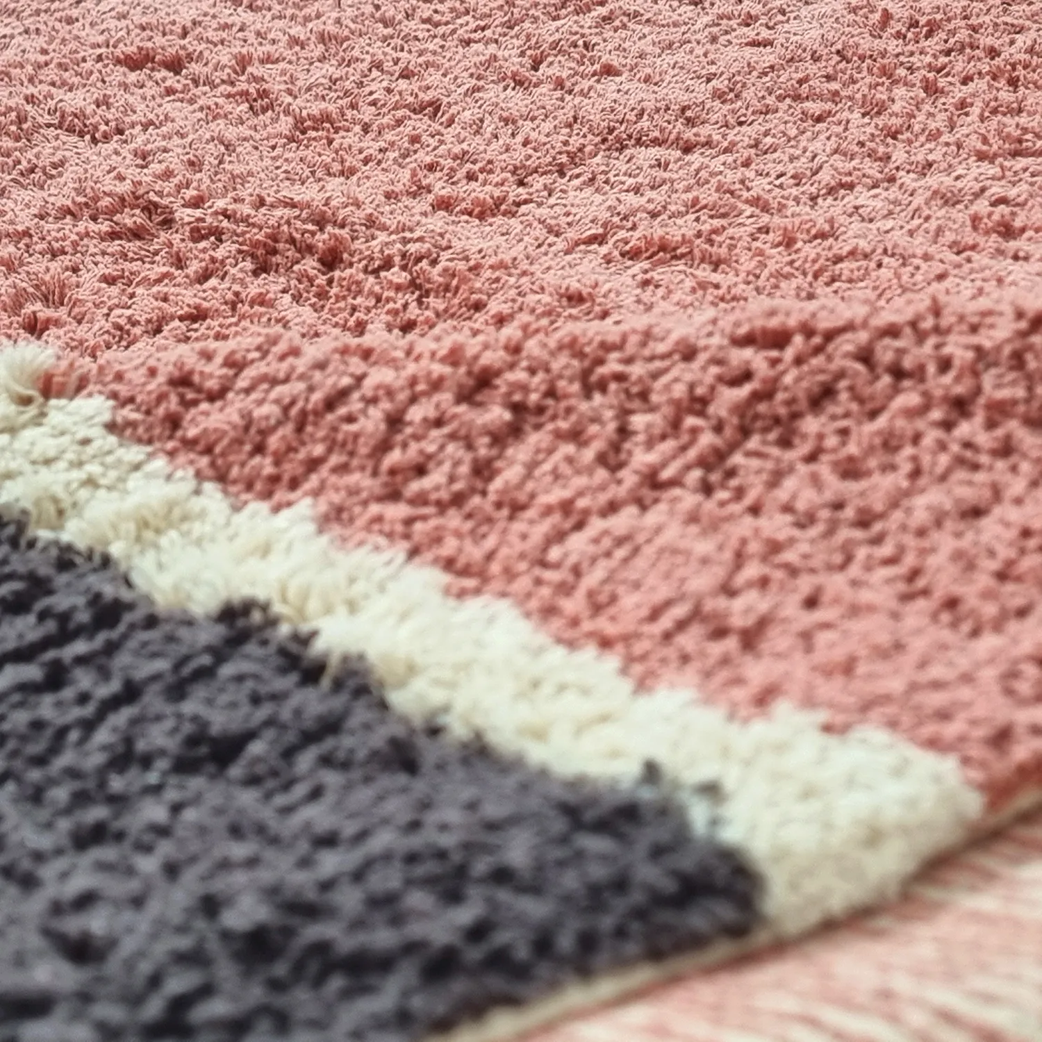 Shaggy rugs - Vinci Natural Cotton Shaggy (pink)