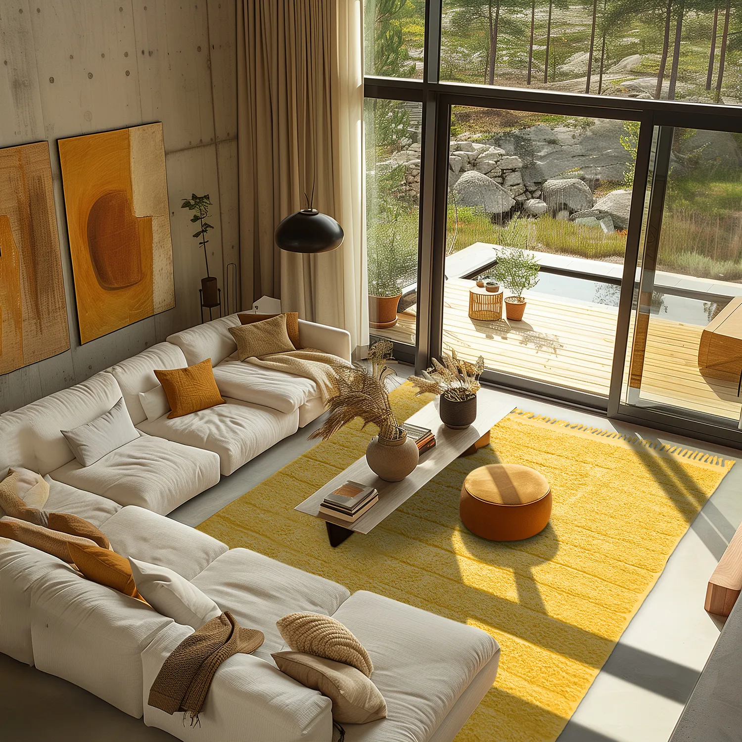 Shaggy rugs - Willow Natural Cotton Shaggy (yellow)