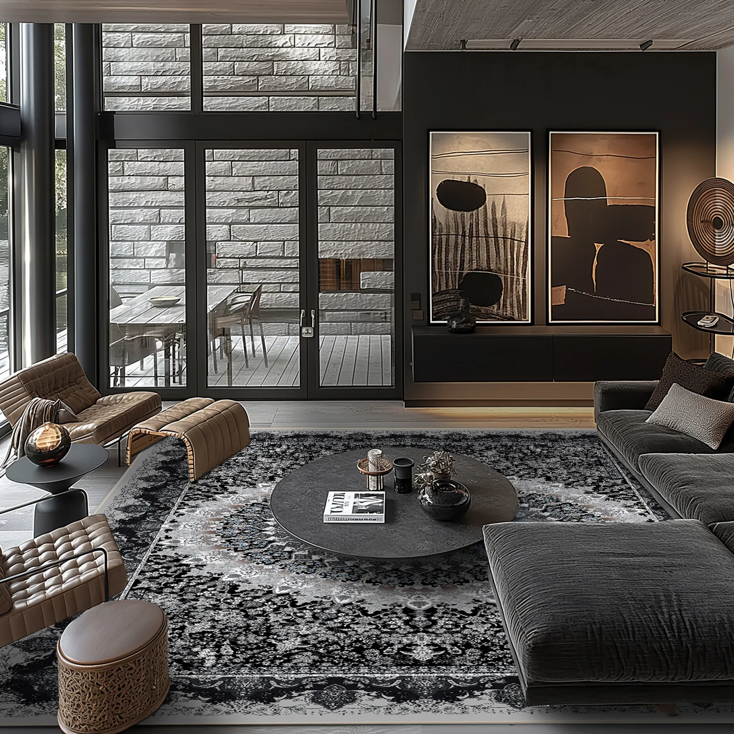 Wilton rug - Yelda (black/multi)