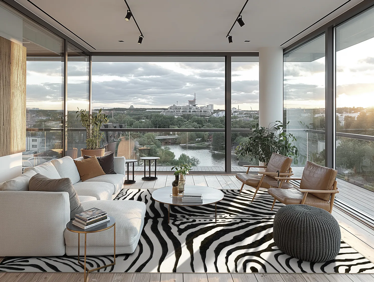 Wilton rug - Zebra (black/white)