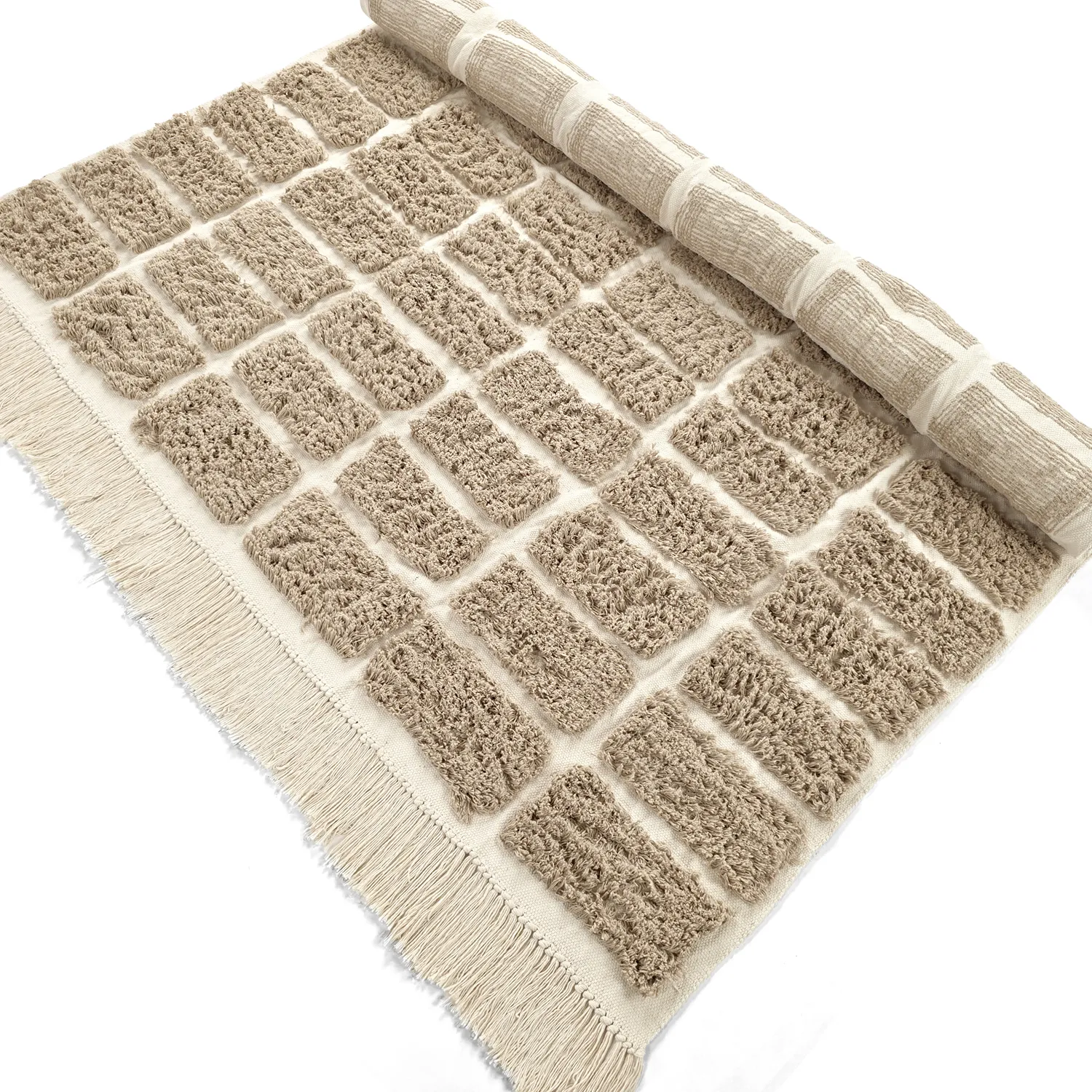 Shaggy rugs - Zola Natural Cotton Shaggy (beige)