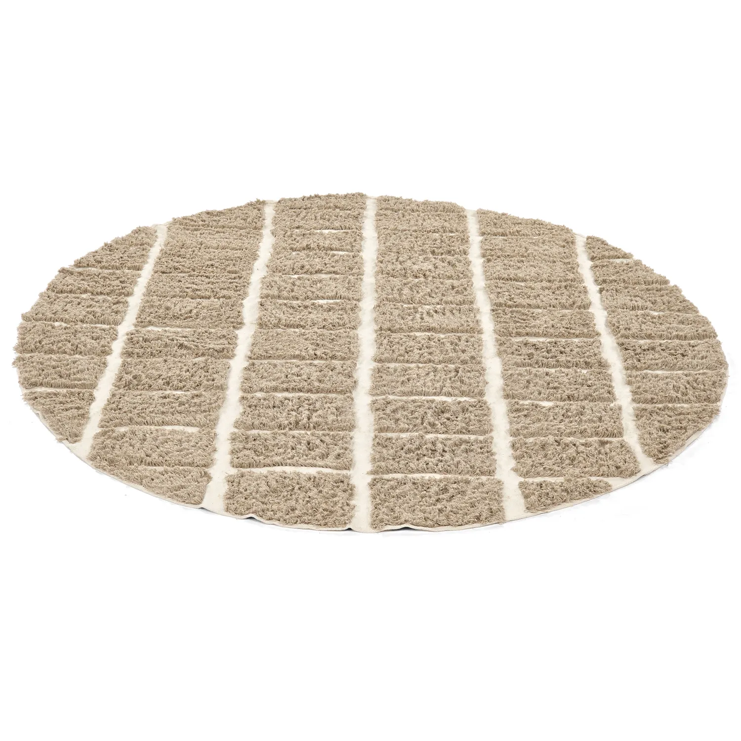 Round rug - Zola Natural Cotton Shaggy (beige)
