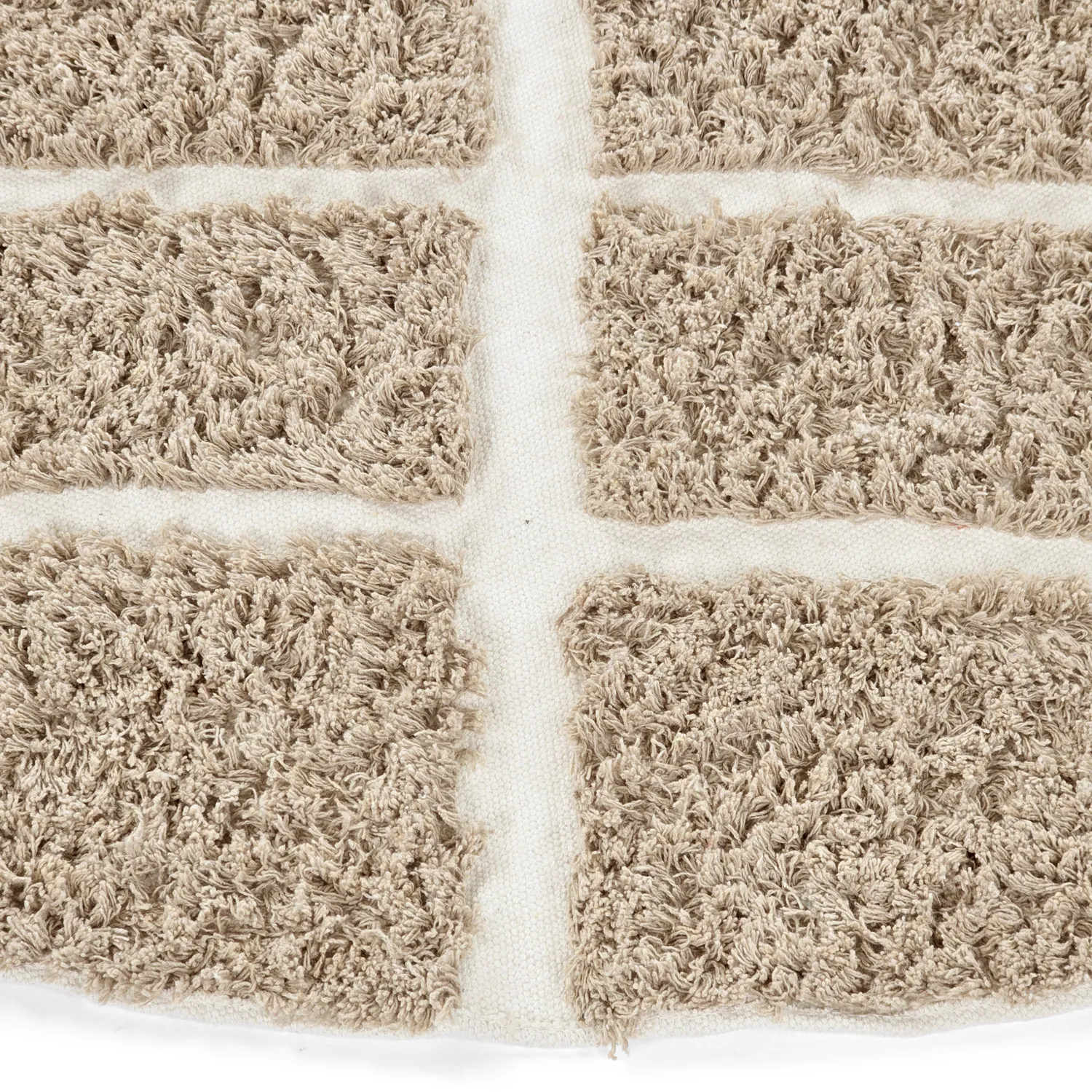 Round rug - Zola Natural Cotton Shaggy (beige)
