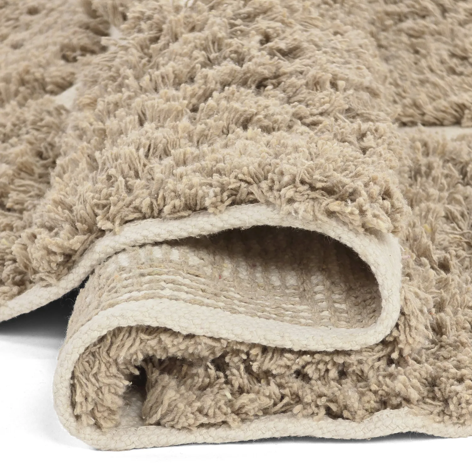 Round rug - Zola Natural Cotton Shaggy (beige)