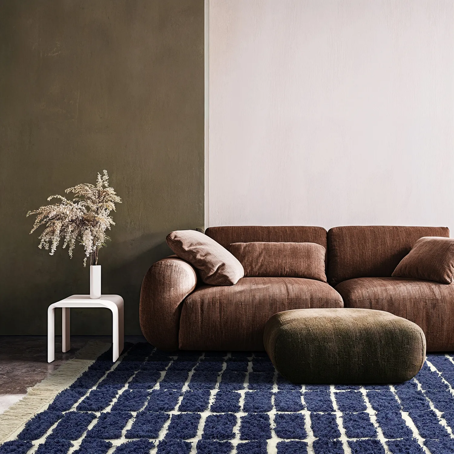 Shaggy rugs - Zola Natural Cotton Shaggy (blue)