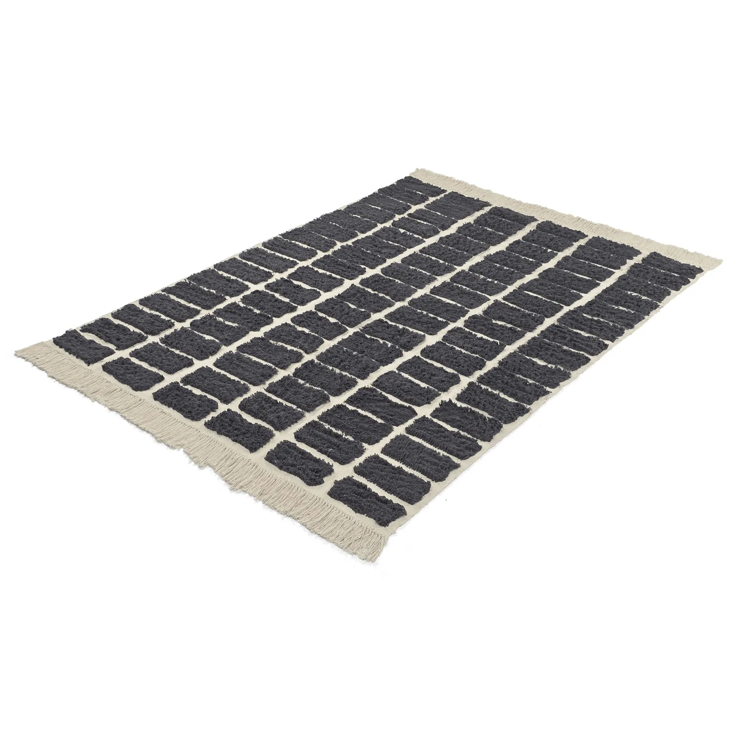 Shaggy rugs - Zola Natural Cotton Shaggy (dark grey)