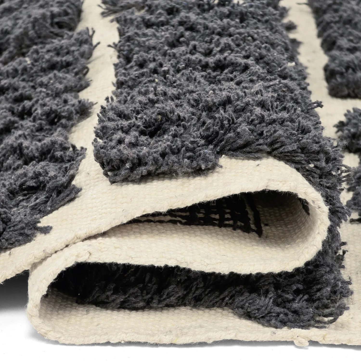 Shaggy rugs - Zola Natural Cotton Shaggy (dark grey)