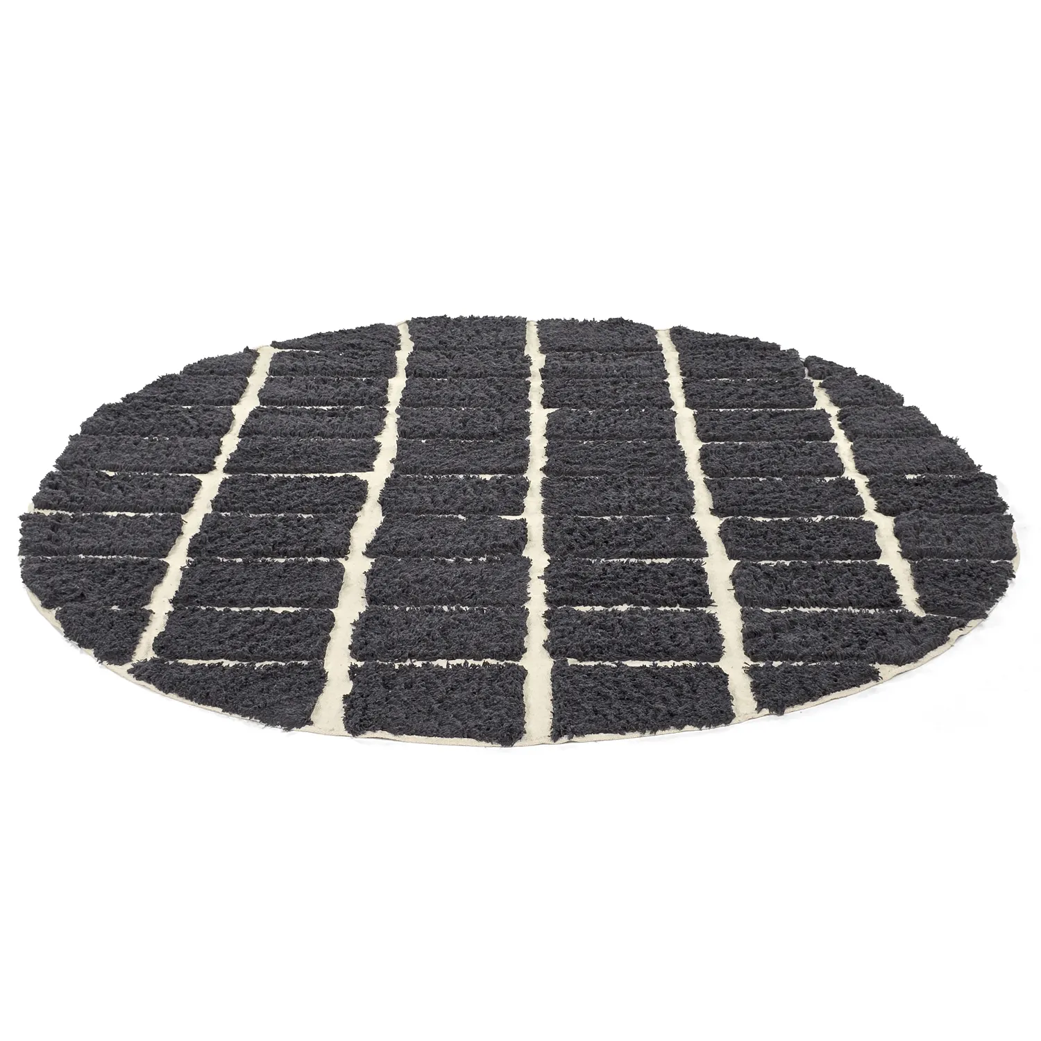 Round rug - Zola Natural Cotton Shaggy (dark grey)