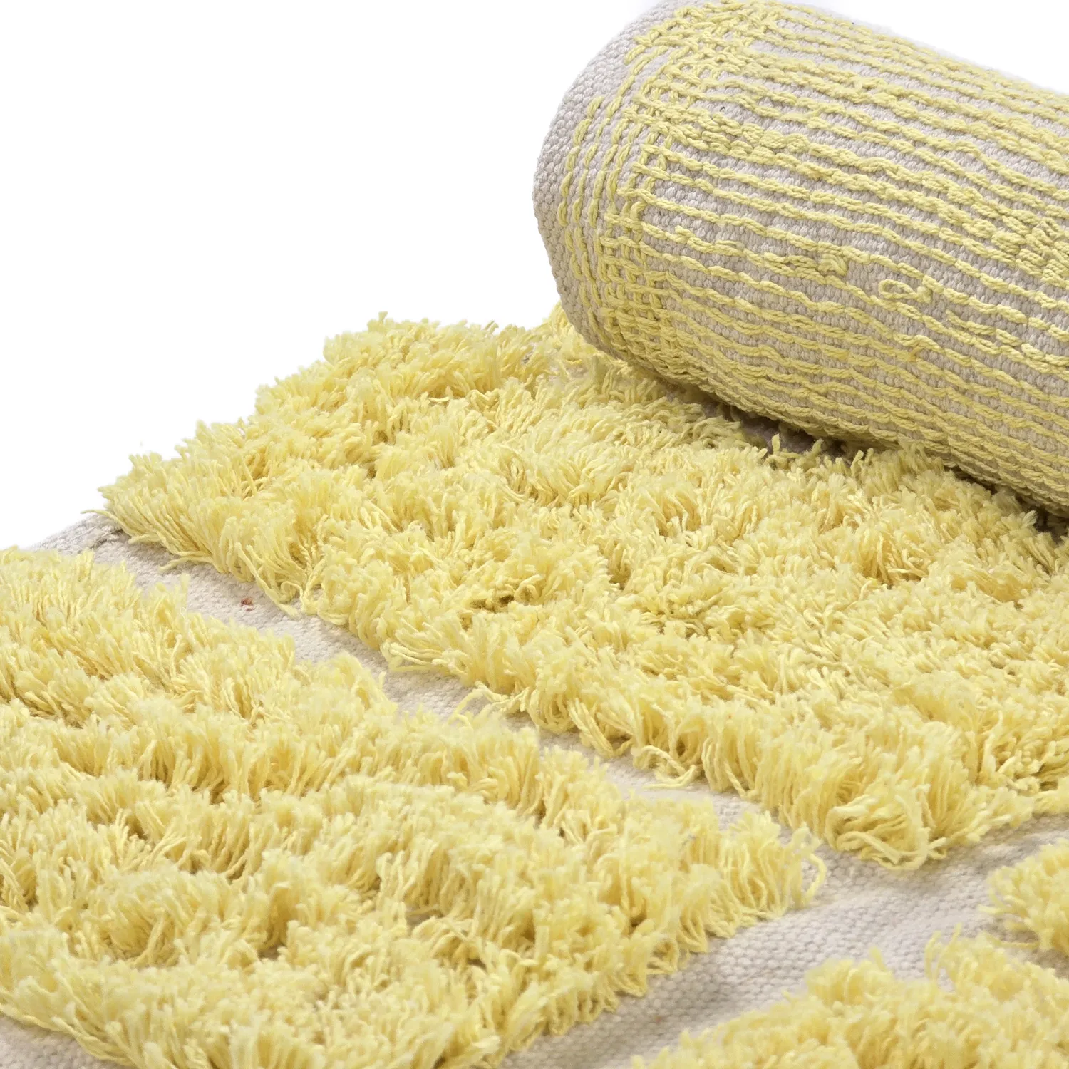Round rug - Zola Natural Cotton Shaggy (yellow)