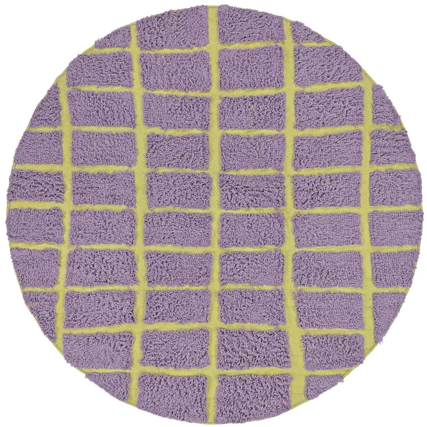 Round rug - Zola Natural Cotton Shaggy (purple)