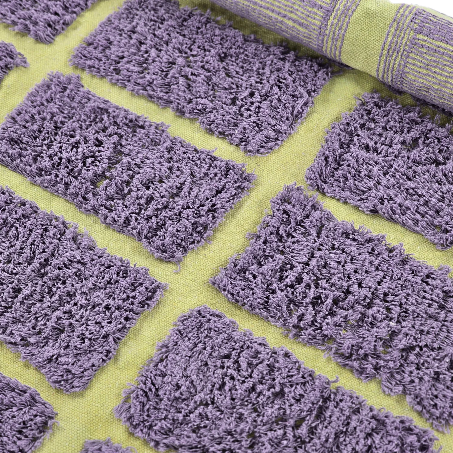 Round rug - Zola Natural Cotton Shaggy (purple)