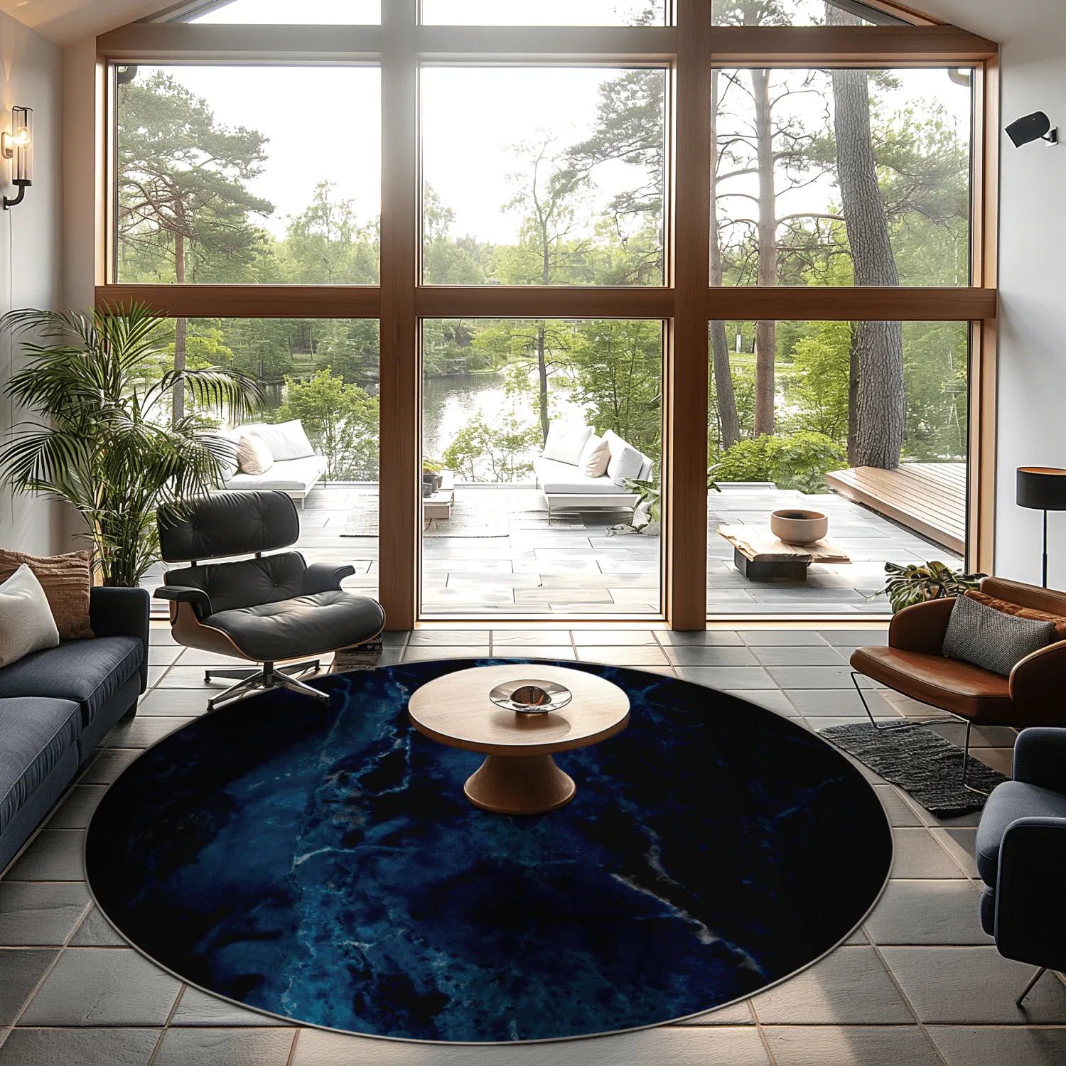 Round rug - Zuani (dark blue)