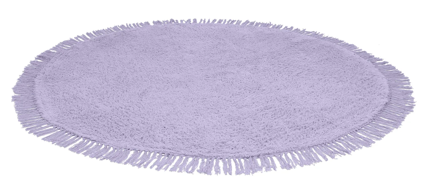 Round rug - Alba Natural Cotton Shaggy (purple)