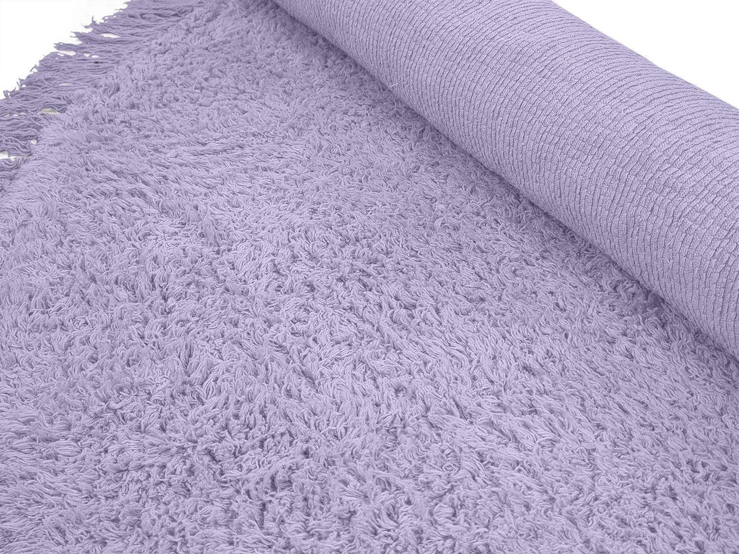 Round rug - Alba Natural Cotton Shaggy (purple)