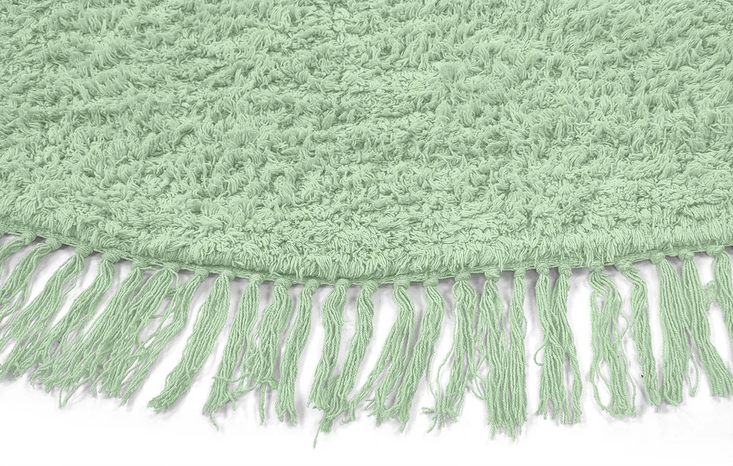 Round rug - Alba Natural Cotton Shaggy (light green)