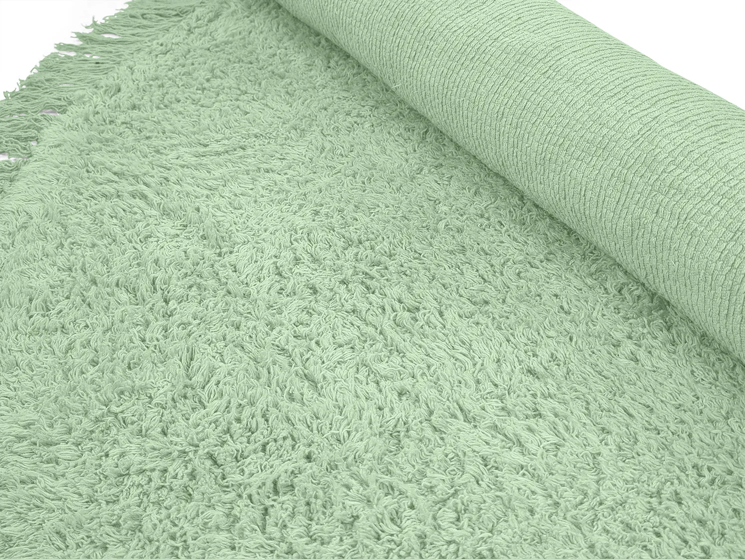 Round rug - Alba Natural Cotton Shaggy (light green)
