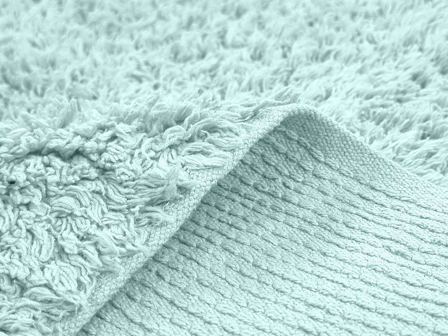 Shaggy rugs - Alba Natural Cotton Shaggy (turquoise)