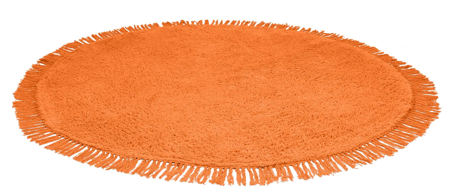Round rug - Alba Natural Cotton Shaggy (orange)