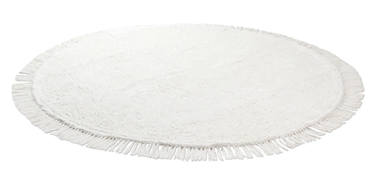 Round rug - Alba Natural Cotton Shaggy (white)
