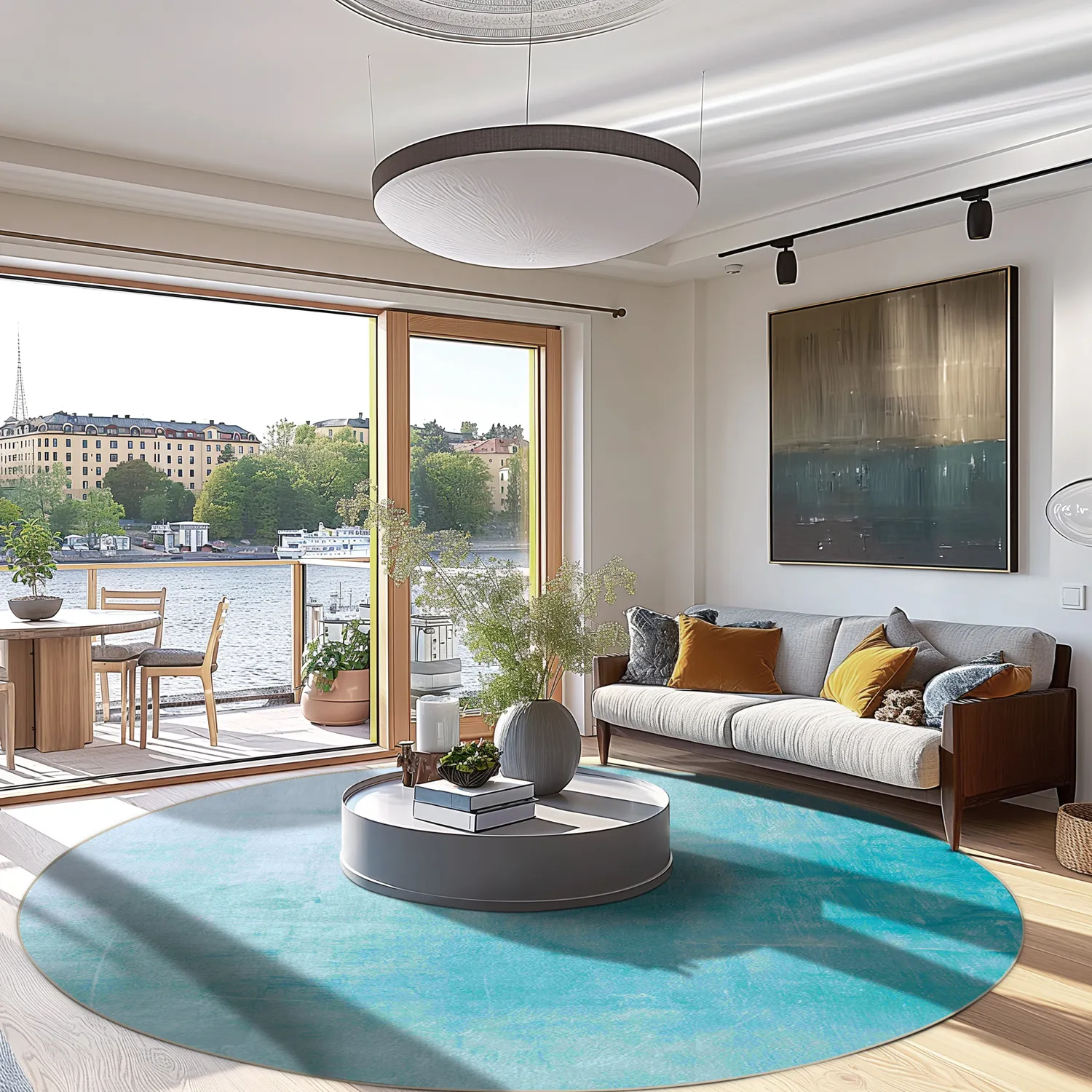 Round rug - Artena (light blue)